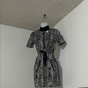 No Boundaries Black and White Snake Print Mini Dress